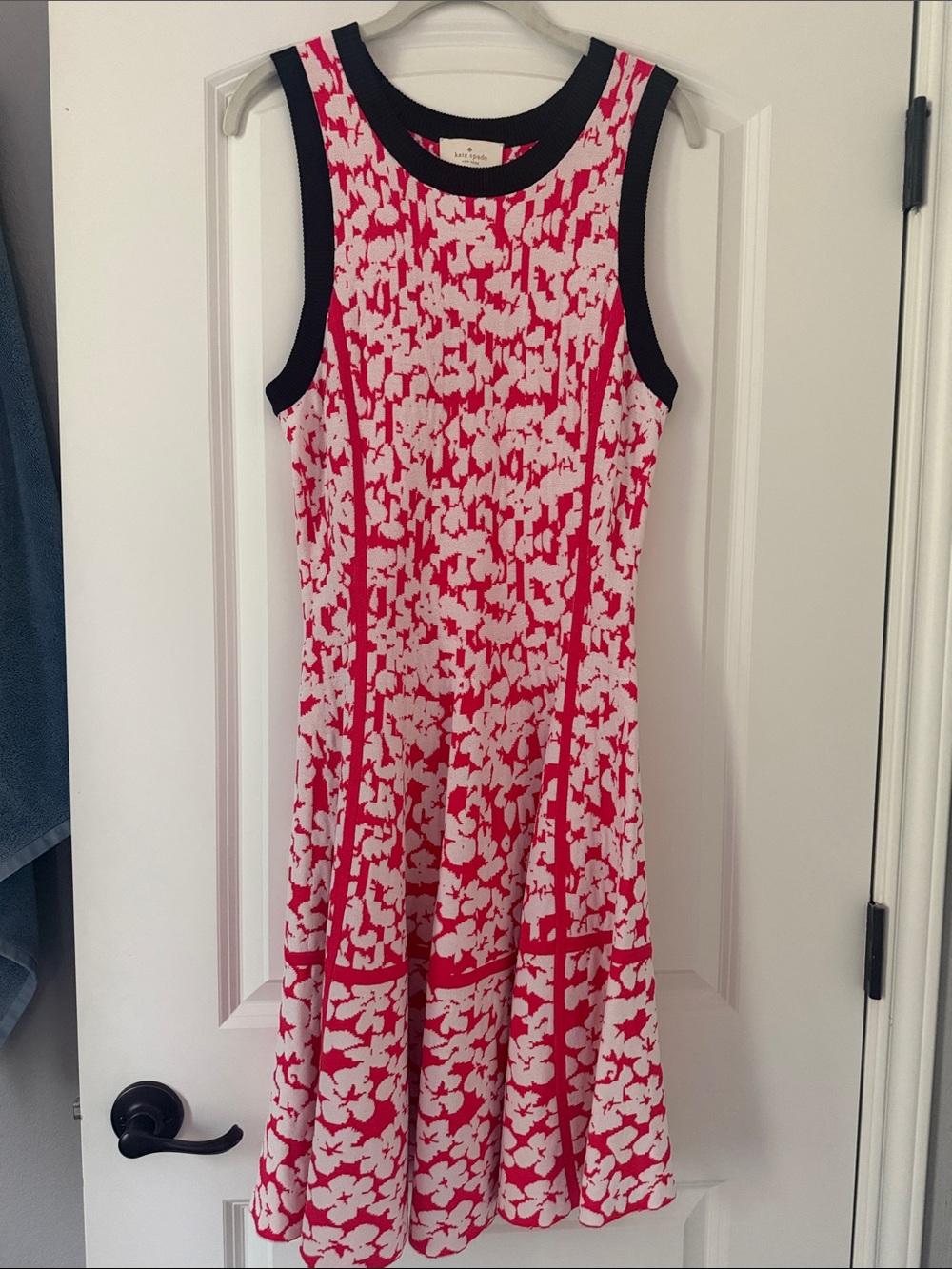 kate spade Pink and Black Floral A-Line Mini Dress